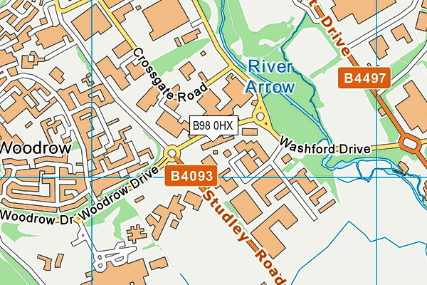 B98 0HX map - OS VectorMap District (Ordnance Survey) B98 0HX map - OS VectorMap District (Ordnance Survey)