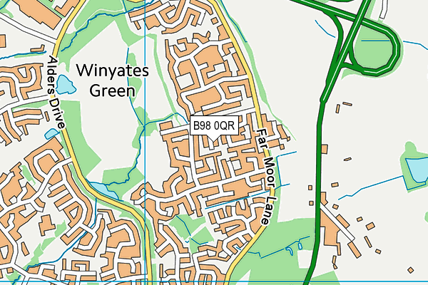 B98 0QR map - OS VectorMap District (Ordnance Survey)
