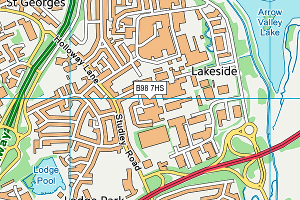B98 7HS map - OS VectorMap District (Ordnance Survey)