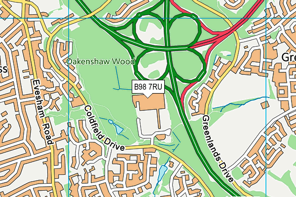 B98 7RU map - OS VectorMap District (Ordnance Survey) B98 7RU map - OS VectorMap District (Ordnance Survey)