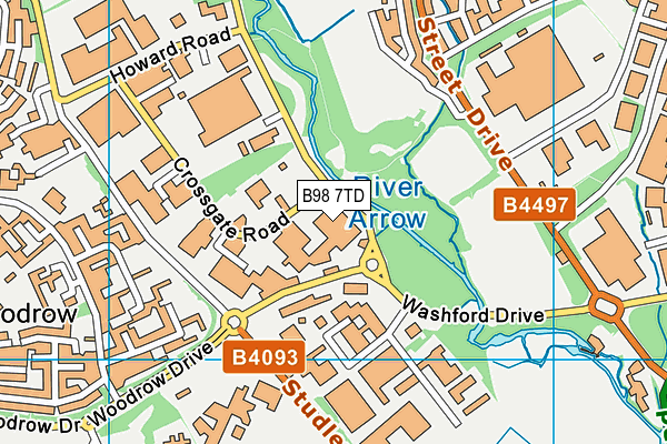 B98 7TD map - OS VectorMap District (Ordnance Survey) B98 7TD map - OS VectorMap District (Ordnance Survey)