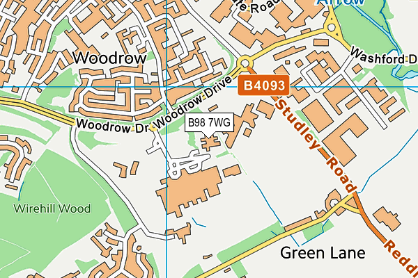 B98 7WG map - OS VectorMap District (Ordnance Survey) B98 7WG map - OS VectorMap District (Ordnance Survey)