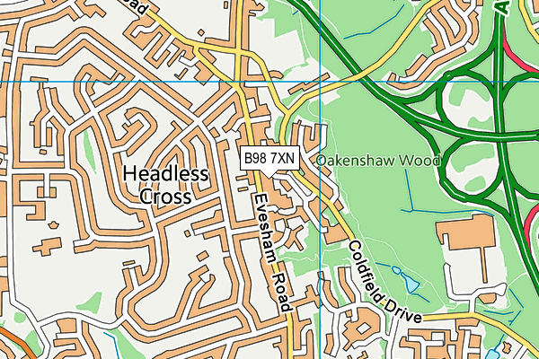 B98 7XN map - OS VectorMap District (Ordnance Survey) B98 7XN map - OS VectorMap District (Ordnance Survey)