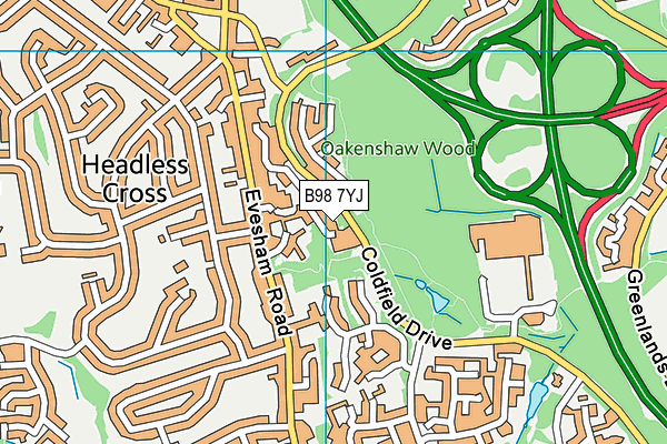 B98 7YJ map - OS VectorMap District (Ordnance Survey) B98 7YJ map - OS VectorMap District (Ordnance Survey)