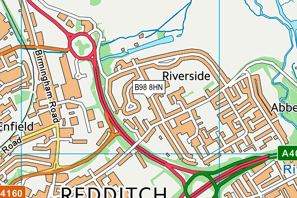 B98 8HN map - OS VectorMap District (Ordnance Survey)
