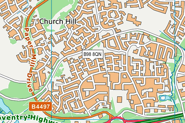 B98 8QN map - OS VectorMap District (Ordnance Survey) B98 8QN map - OS VectorMap District (Ordnance Survey)