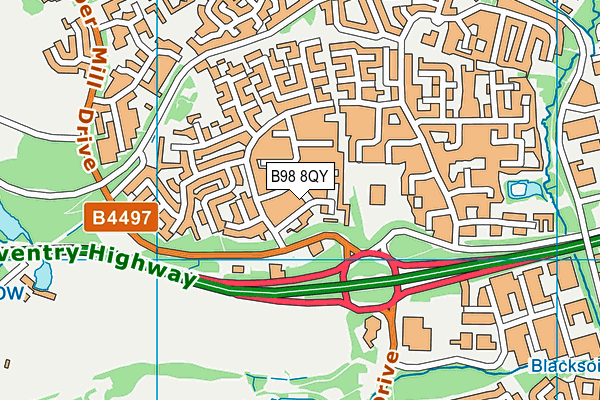 B98 8QY map - OS VectorMap District (Ordnance Survey) B98 8QY map - OS VectorMap District (Ordnance Survey)