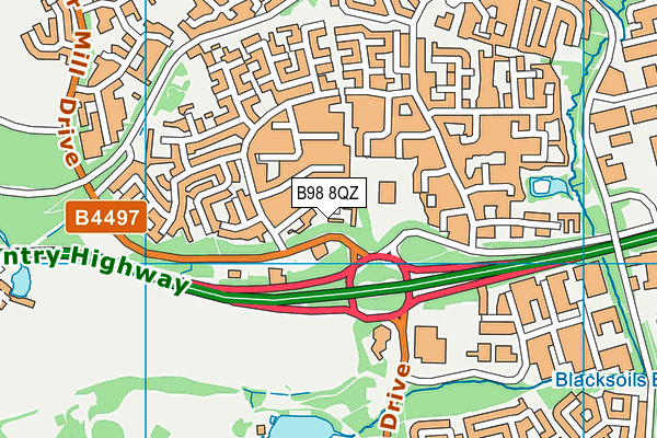 B98 8QZ map - OS VectorMap District (Ordnance Survey) B98 8QZ map - OS VectorMap District (Ordnance Survey)