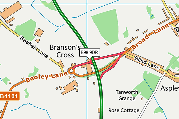 B98 9DR map - OS VectorMap District (Ordnance Survey) B98 9DR map - OS VectorMap District (Ordnance Survey)
