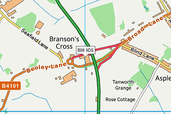 B98 9DS map - OS VectorMap District (Ordnance Survey) B98 9DS map - OS VectorMap District (Ordnance Survey)