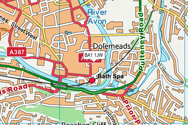 BA1 1JW map - OS VectorMap District (Ordnance Survey)
