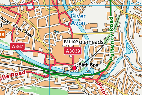 BA1 1QP map - OS VectorMap District (Ordnance Survey)