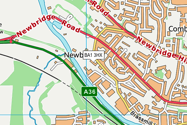 BA1 3HX map - OS VectorMap District (Ordnance Survey)
