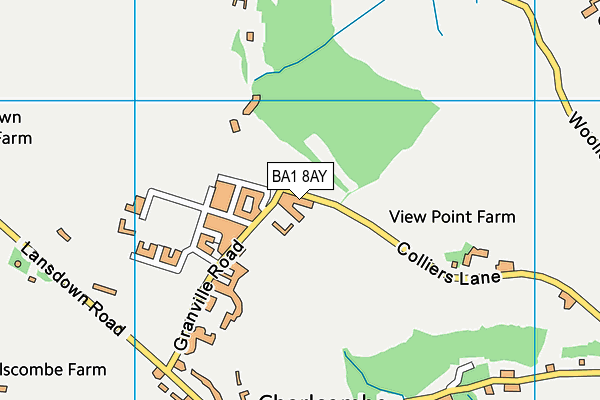 BA1 8AY map - OS VectorMap District (Ordnance Survey) BA1 8AY map - OS VectorMap District (Ordnance Survey)