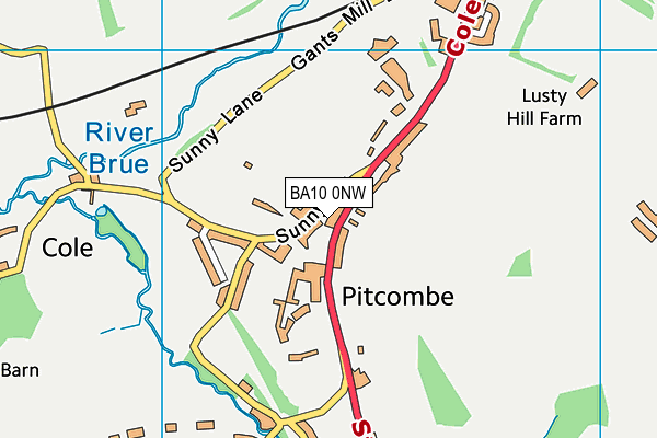 BA10 0NW map - OS VectorMap District (Ordnance Survey)