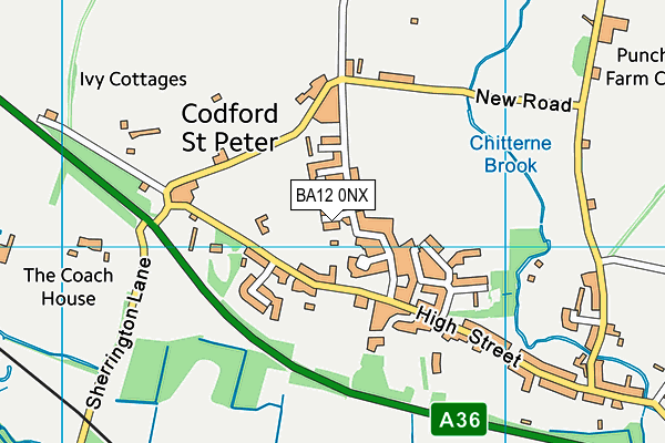 BA12 0NX map - OS VectorMap District (Ordnance Survey) BA12 0NX map - OS VectorMap District (Ordnance Survey)