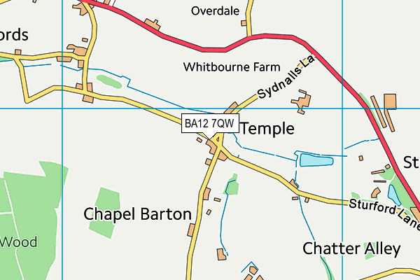 BA12 7QW map - OS VectorMap District (Ordnance Survey)