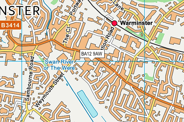 BA12 9AW map - OS VectorMap District (Ordnance Survey)