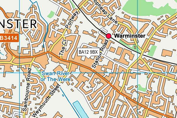 BA12 9BX map - OS VectorMap District (Ordnance Survey)