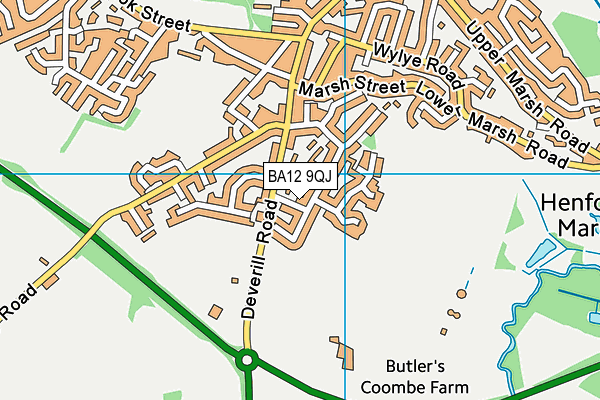 BA12 9QJ map - OS VectorMap District (Ordnance Survey) BA12 9QJ map - OS VectorMap District (Ordnance Survey)
