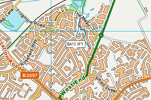 BA13 3FY map - OS VectorMap District (Ordnance Survey) BA13 3FY map - OS VectorMap District (Ordnance Survey)