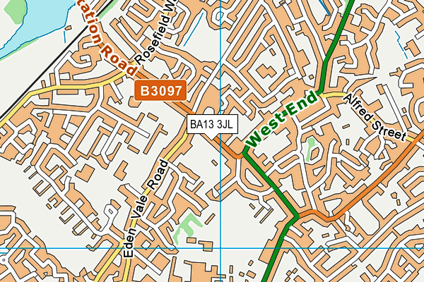 BA13 3JL map - OS VectorMap District (Ordnance Survey) BA13 3JL map - OS VectorMap District (Ordnance Survey)
