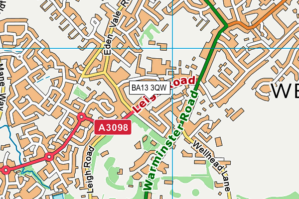 BA13 3QW map - OS VectorMap District (Ordnance Survey) BA13 3QW map - OS VectorMap District (Ordnance Survey)
