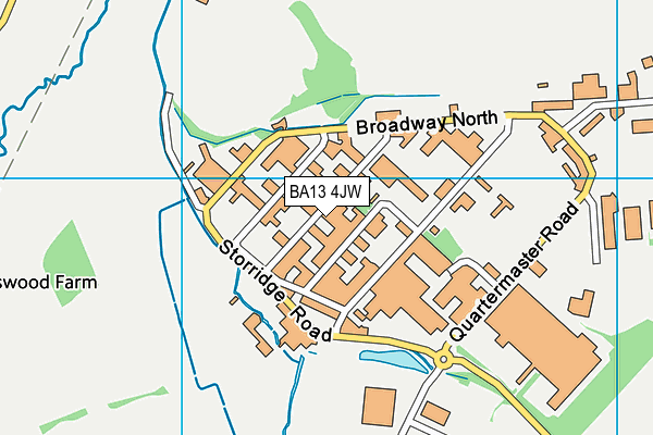 BA13 4JW map - OS VectorMap District (Ordnance Survey) BA13 4JW map - OS VectorMap District (Ordnance Survey)