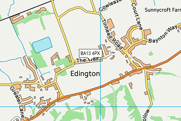 BA13 4PX map - OS VectorMap District (Ordnance Survey)
