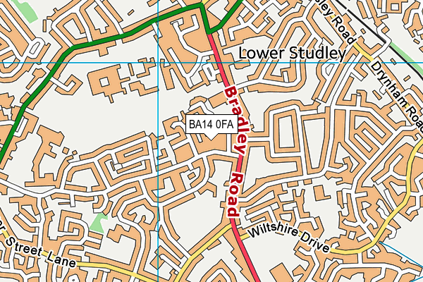 BA14 0FA map - OS VectorMap District (Ordnance Survey) BA14 0FA map - OS VectorMap District (Ordnance Survey)