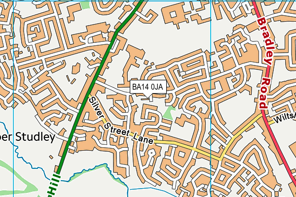 BA14 0JA map - OS VectorMap District (Ordnance Survey) BA14 0JA map - OS VectorMap District (Ordnance Survey)