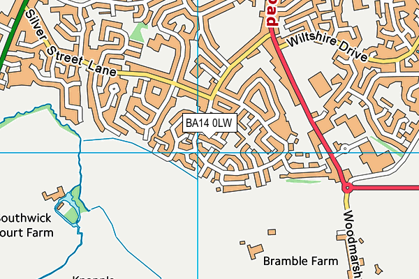 BA14 0LW map - OS VectorMap District (Ordnance Survey) BA14 0LW map - OS VectorMap District (Ordnance Survey)
