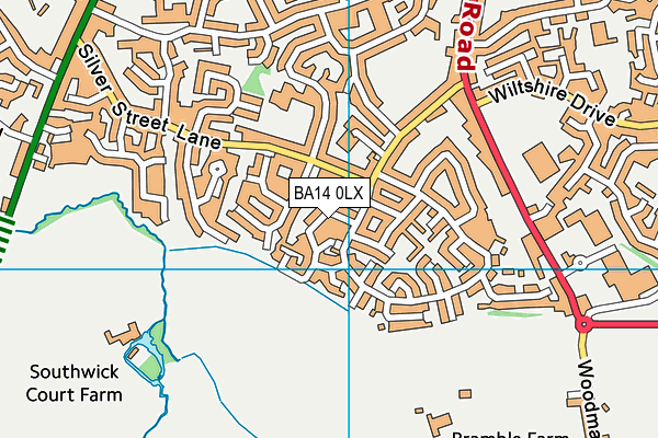 BA14 0LX map - OS VectorMap District (Ordnance Survey) BA14 0LX map - OS VectorMap District (Ordnance Survey)