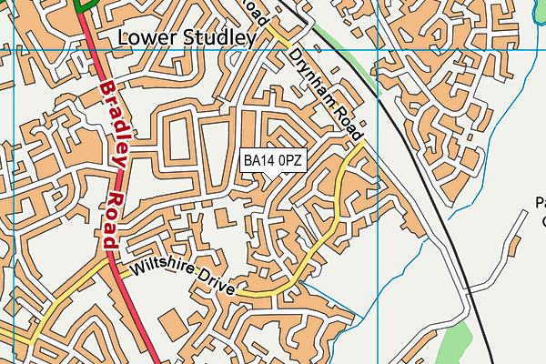 BA14 0PZ map - OS VectorMap District (Ordnance Survey) BA14 0PZ map - OS VectorMap District (Ordnance Survey)