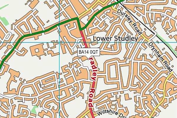BA14 0QT map - OS VectorMap District (Ordnance Survey)