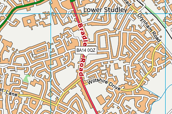 BA14 0QZ map - OS VectorMap District (Ordnance Survey) BA14 0QZ map - OS VectorMap District (Ordnance Survey)