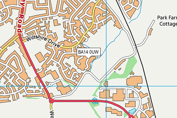 BA14 0UW map - OS VectorMap District (Ordnance Survey) BA14 0UW map - OS VectorMap District (Ordnance Survey)