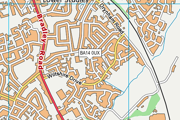 BA14 0UX map - OS VectorMap District (Ordnance Survey) BA14 0UX map - OS VectorMap District (Ordnance Survey)