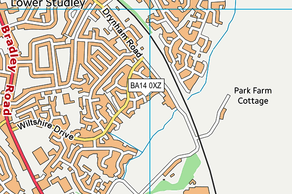 BA14 0XZ map - OS VectorMap District (Ordnance Survey)