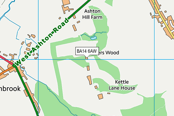 BA14 6AW map - OS VectorMap District (Ordnance Survey) BA14 6AW map - OS VectorMap District (Ordnance Survey)