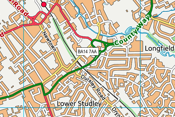 BA14 7AA map - OS VectorMap District (Ordnance Survey) BA14 7AA map - OS VectorMap District (Ordnance Survey)