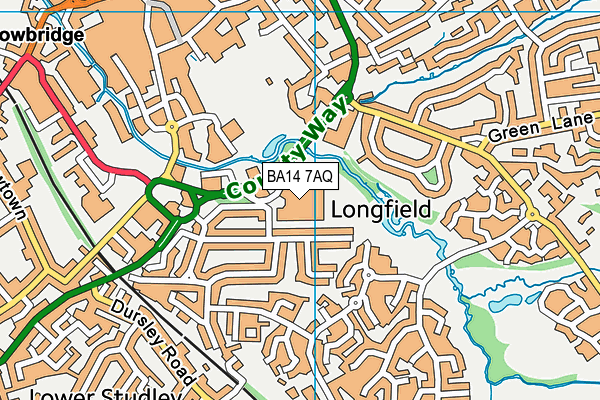 BA14 7AQ map - OS VectorMap District (Ordnance Survey) BA14 7AQ map - OS VectorMap District (Ordnance Survey)
