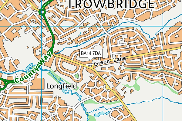 BA14 7DA map - OS VectorMap District (Ordnance Survey)