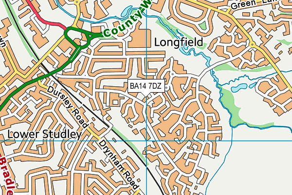 BA14 7DZ map - OS VectorMap District (Ordnance Survey) BA14 7DZ map - OS VectorMap District (Ordnance Survey)