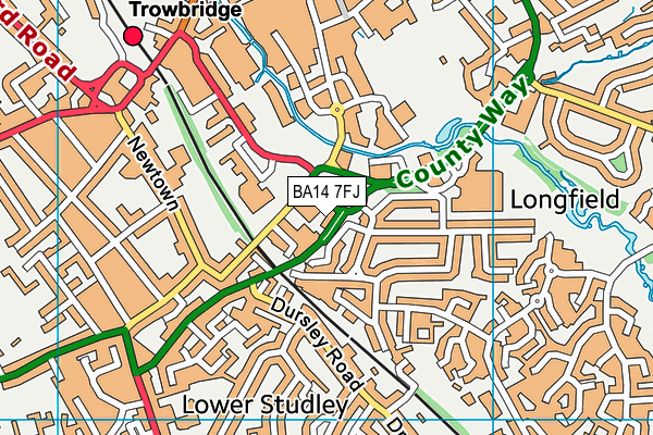 BA14 7FJ map - OS VectorMap District (Ordnance Survey) BA14 7FJ map - OS VectorMap District (Ordnance Survey)