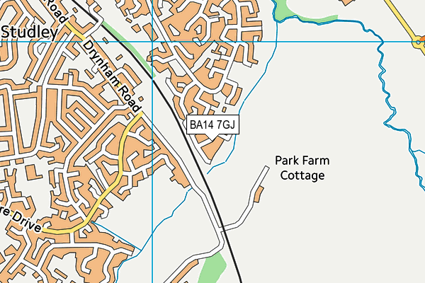 BA14 7GJ map - OS VectorMap District (Ordnance Survey) BA14 7GJ map - OS VectorMap District (Ordnance Survey)