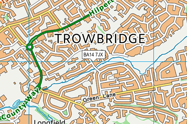BA14 7JX map - OS VectorMap District (Ordnance Survey) BA14 7JX map - OS VectorMap District (Ordnance Survey)