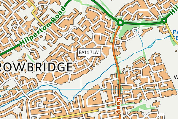 BA14 7LW map - OS VectorMap District (Ordnance Survey) BA14 7LW map - OS VectorMap District (Ordnance Survey)