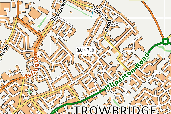 BA14 7LX map - OS VectorMap District (Ordnance Survey)