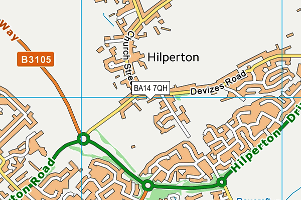 BA14 7QH map - OS VectorMap District (Ordnance Survey) BA14 7QH map - OS VectorMap District (Ordnance Survey)